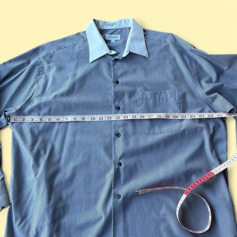 Blue & White Striped Cotton Dress Shirt